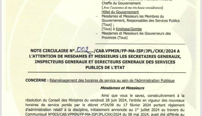 RDC : Nouvelles Règles d’Administration Publique en Vigueur dès le 1er août