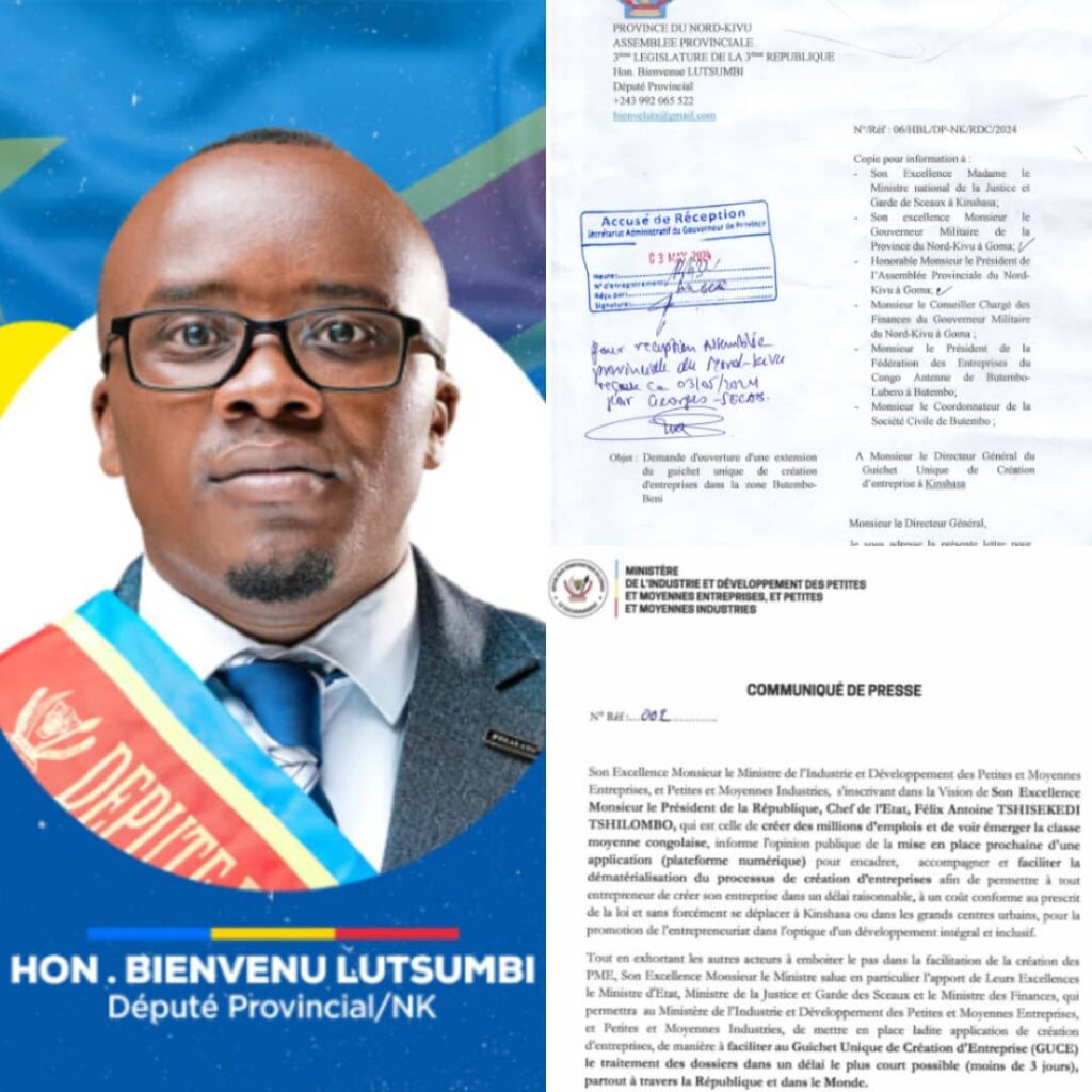 Nord-Kivu: Le député Bienvenu Lutsumbi soutient la nouvelle plateforme numérique pour la création d’entreprises, une avance vers l’inclusion économique et le développement régional