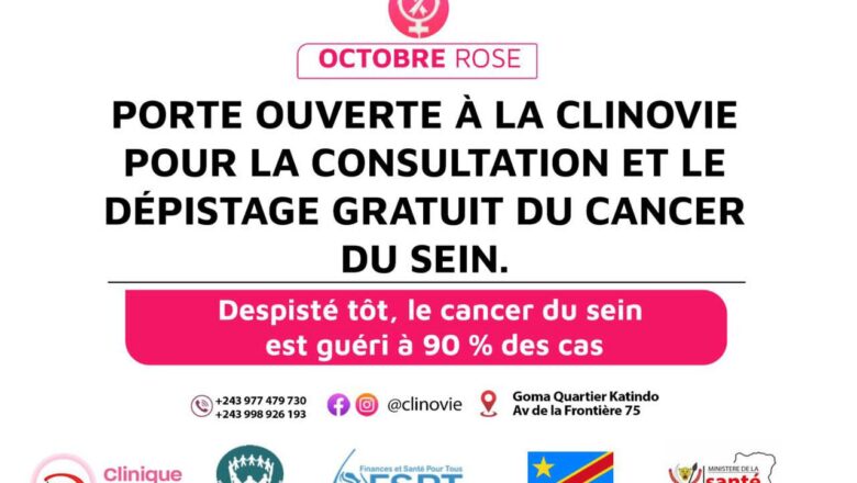 Goma: La clinique notre vie lance une campagne de dépistage gratuit du cancer du sein et du côlon